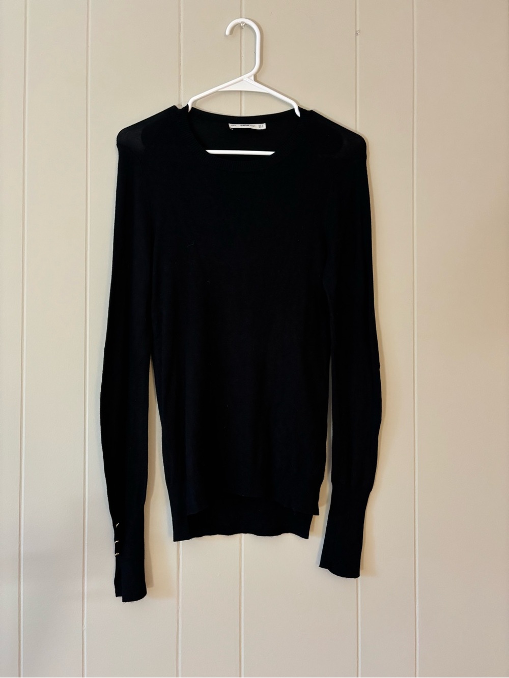 Zara Knit Black Crewneck Sweater